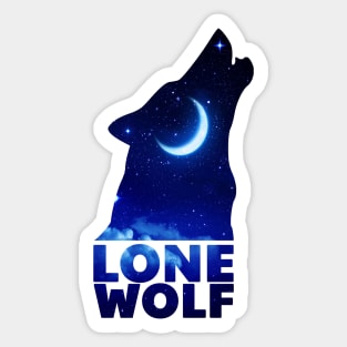 Lone wolf night Sticker